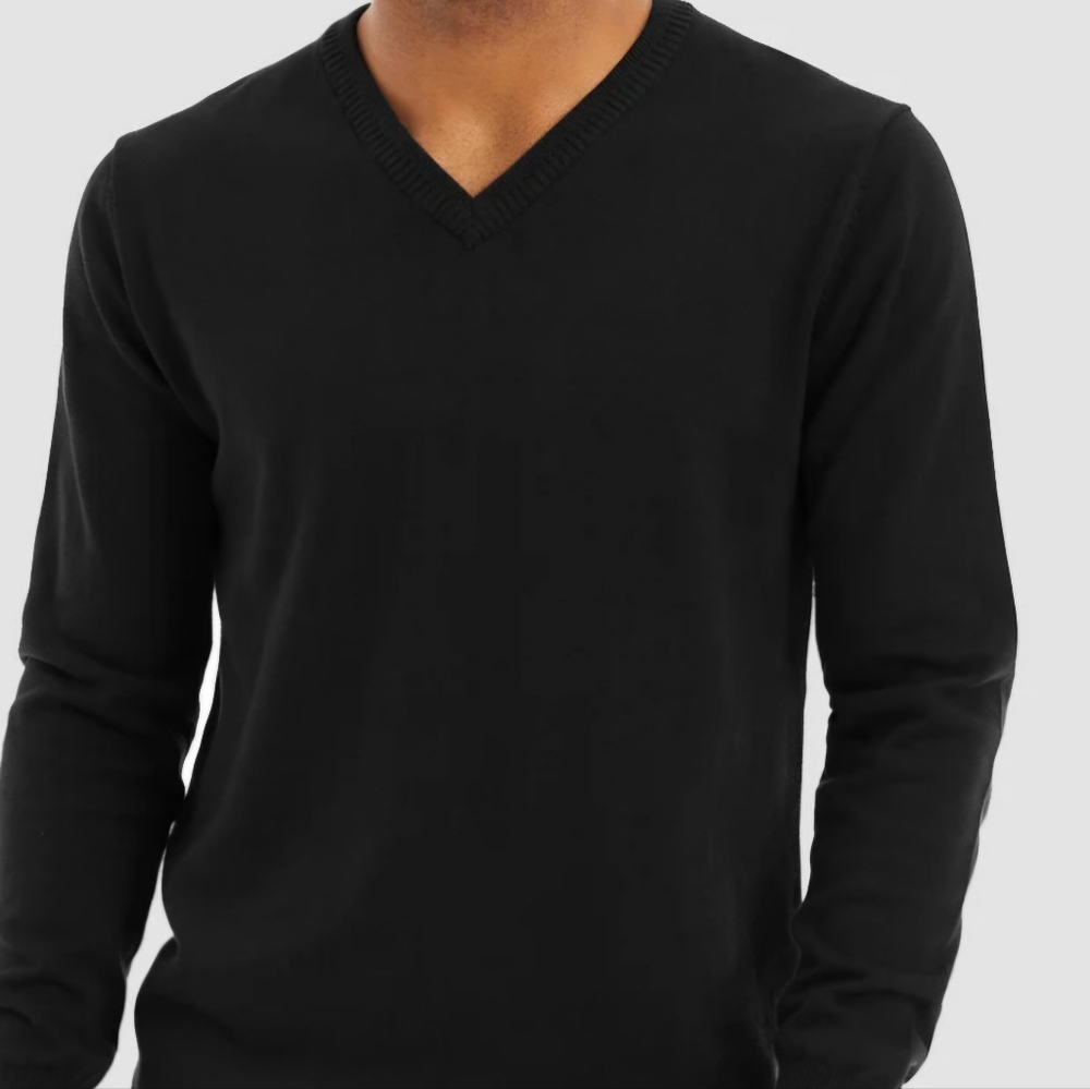 NWT Basic Editions 4XL Men's Black V-Neck Sweater